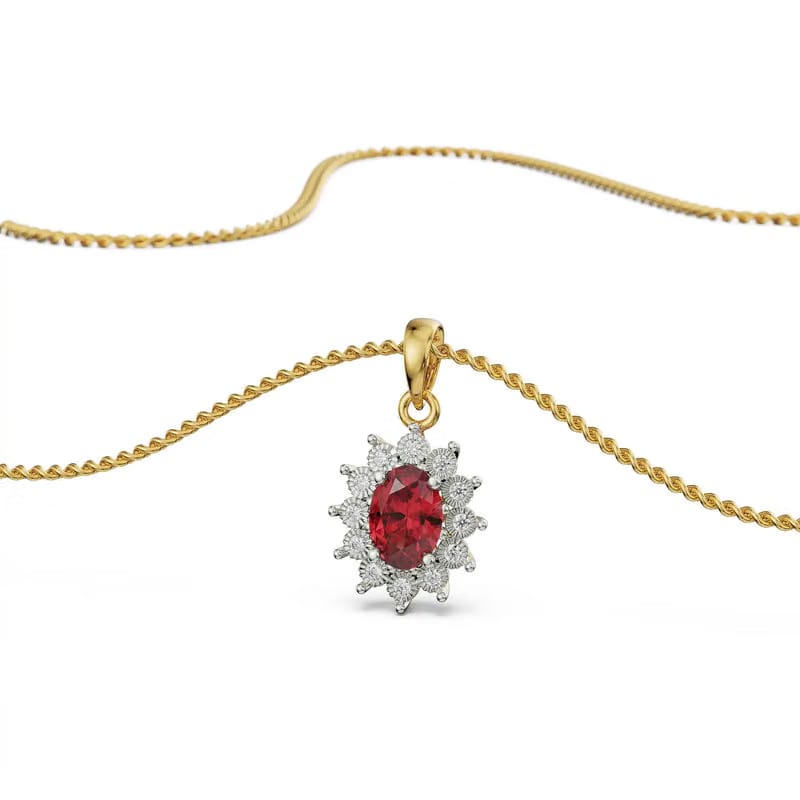 Vintage Gemstone Lab Grown Diamond Pendant
