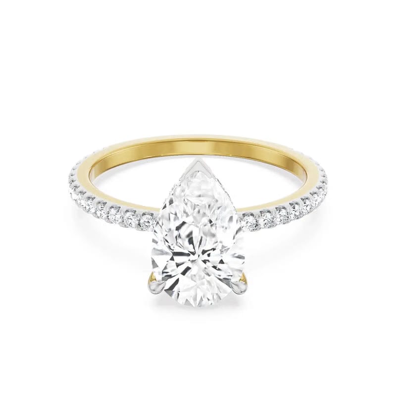 Vintage Pear Lab Diamond Engagement Ring