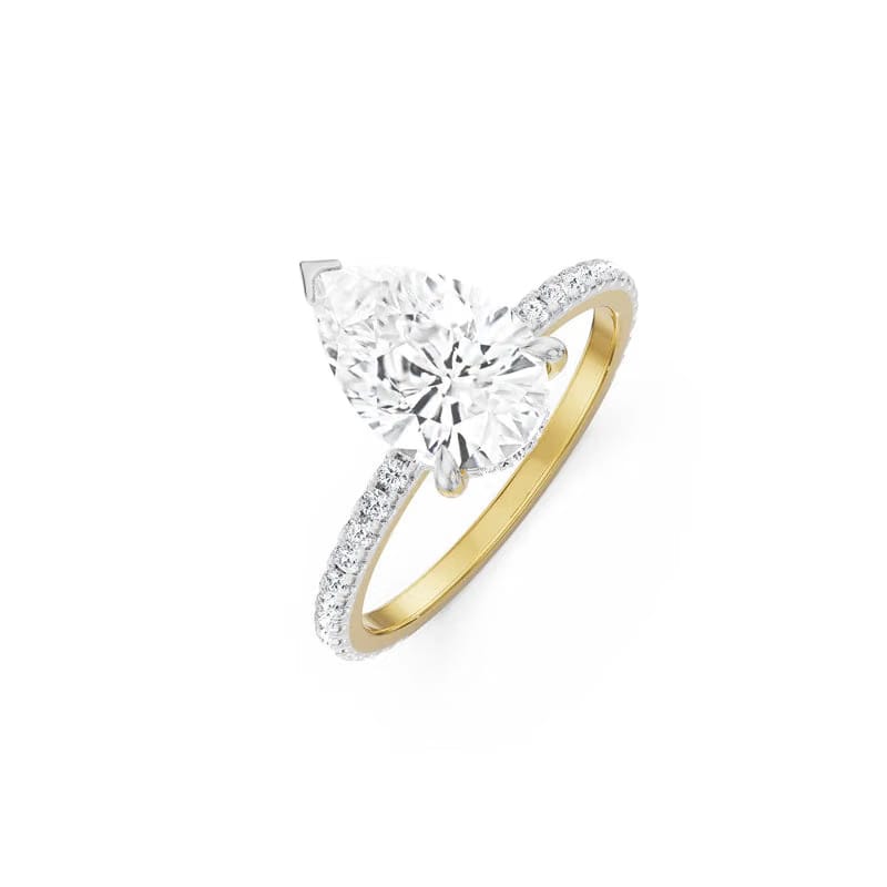 Vintage Pear Lab Diamond Engagement Ring
