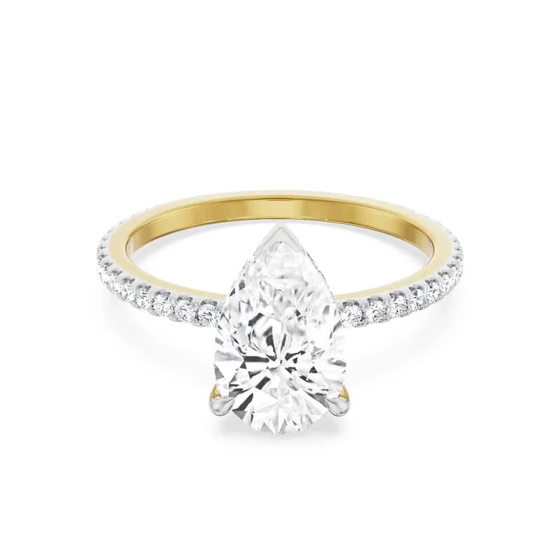Vintage Pear Lab Diamond Engagement Ring 9KT