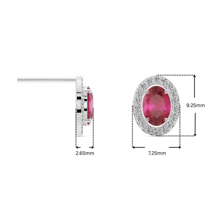Vintage Ruby Lab Grown Diamond Studs