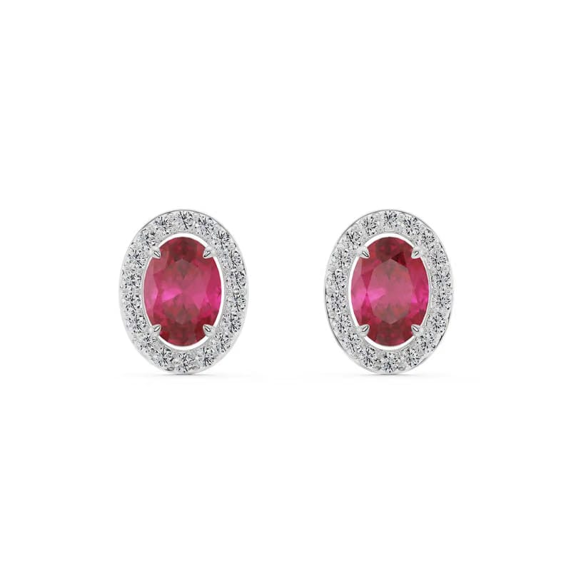 Vintage Ruby Lab Grown Diamond Studs 9KT