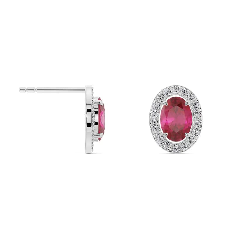 Vintage Ruby Lab Grown Diamond Studs 9KT