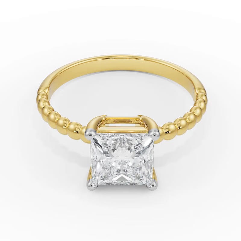 Violet Princess Cut Lab Diamond Engagement Ring