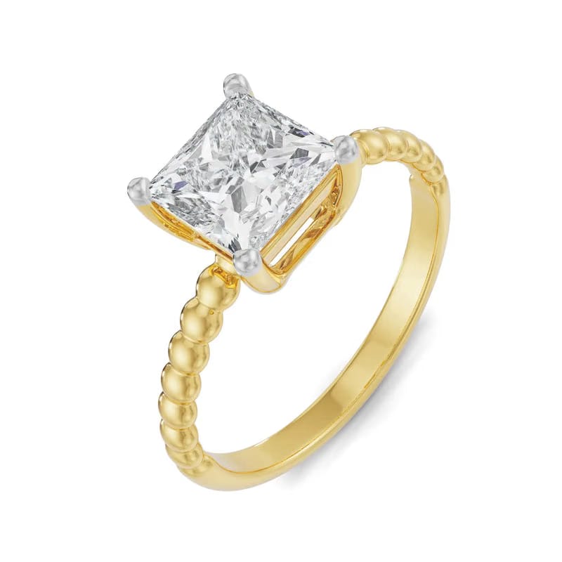 Violet Princess Cut Lab Diamond Engagement Ring