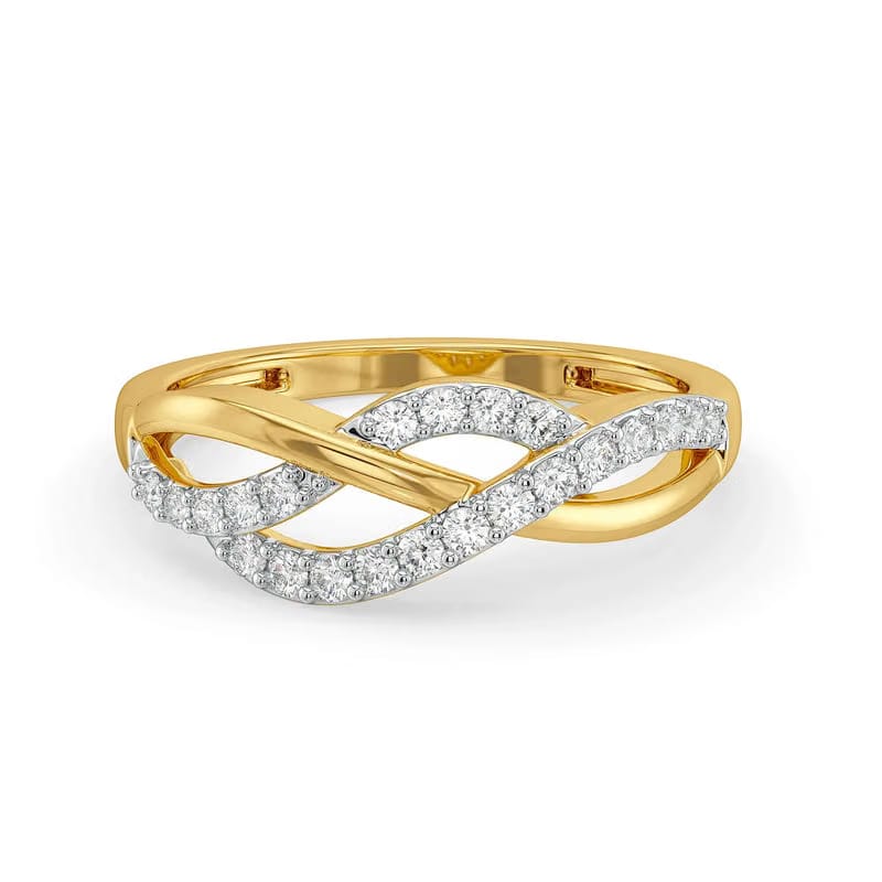 Wavy Clustered Lab Grown Diamond Ring