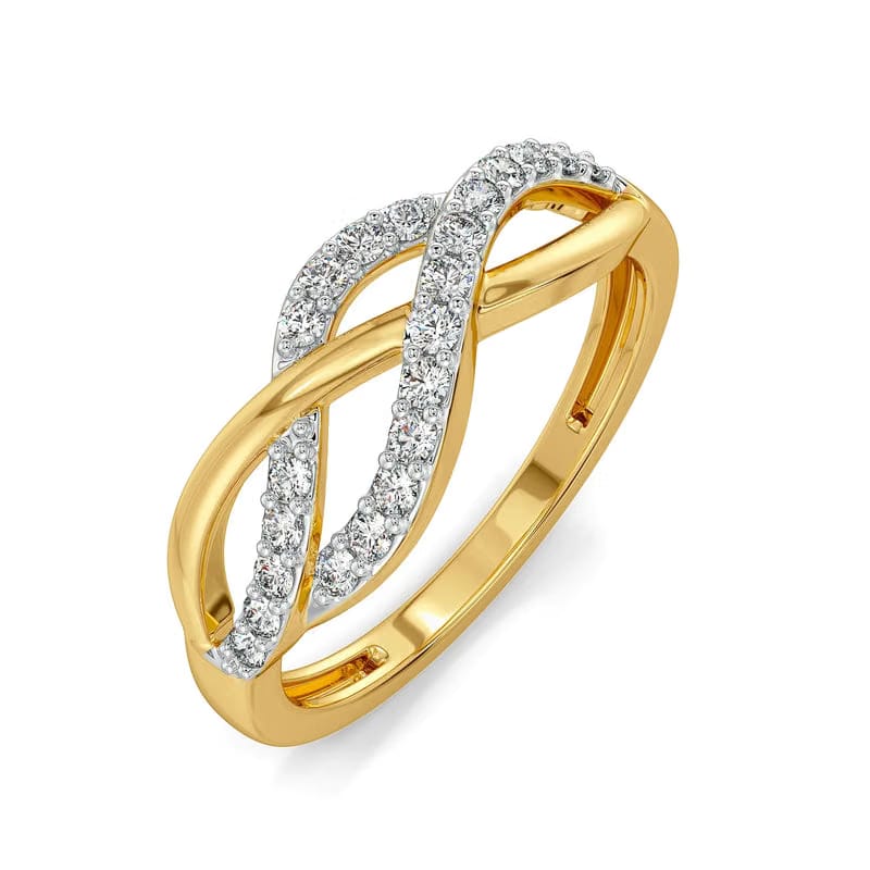 Wavy Clustered Lab Grown Diamond Ring