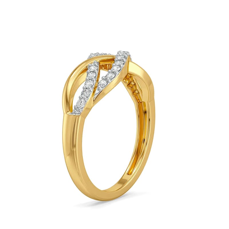 Wavy Clustered Lab Grown Diamond Ring