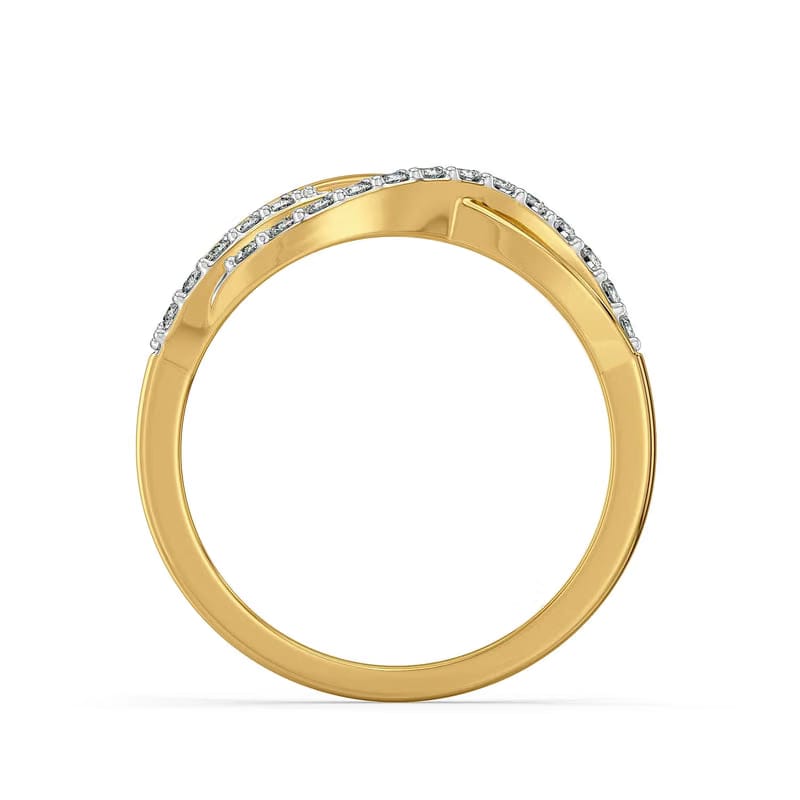 Wavy Clustered Lab Grown Diamond Ring