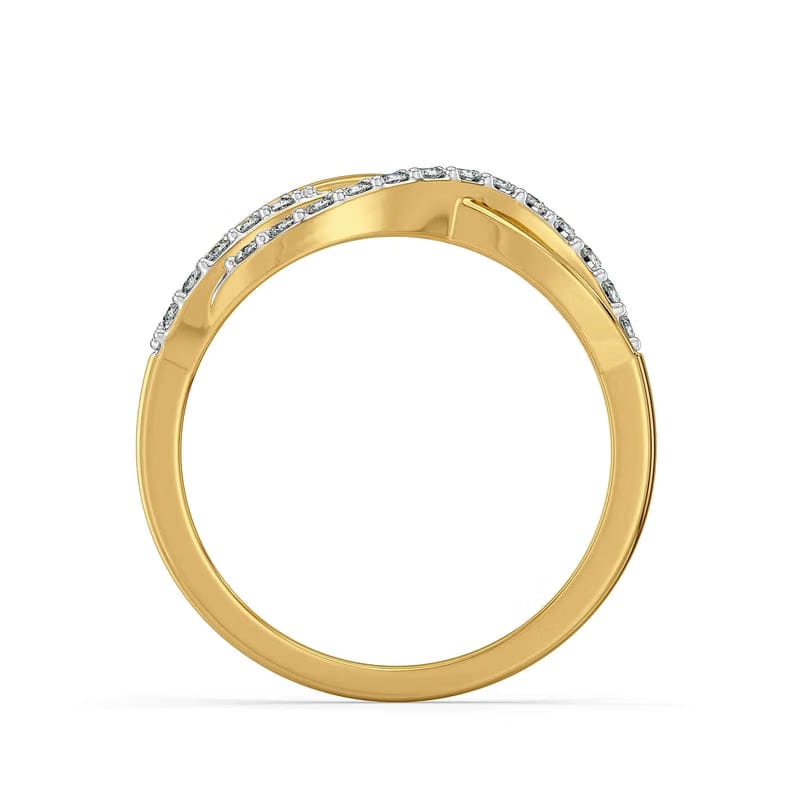 Wavy Clustered Lab Grown Diamond Ring 9KT