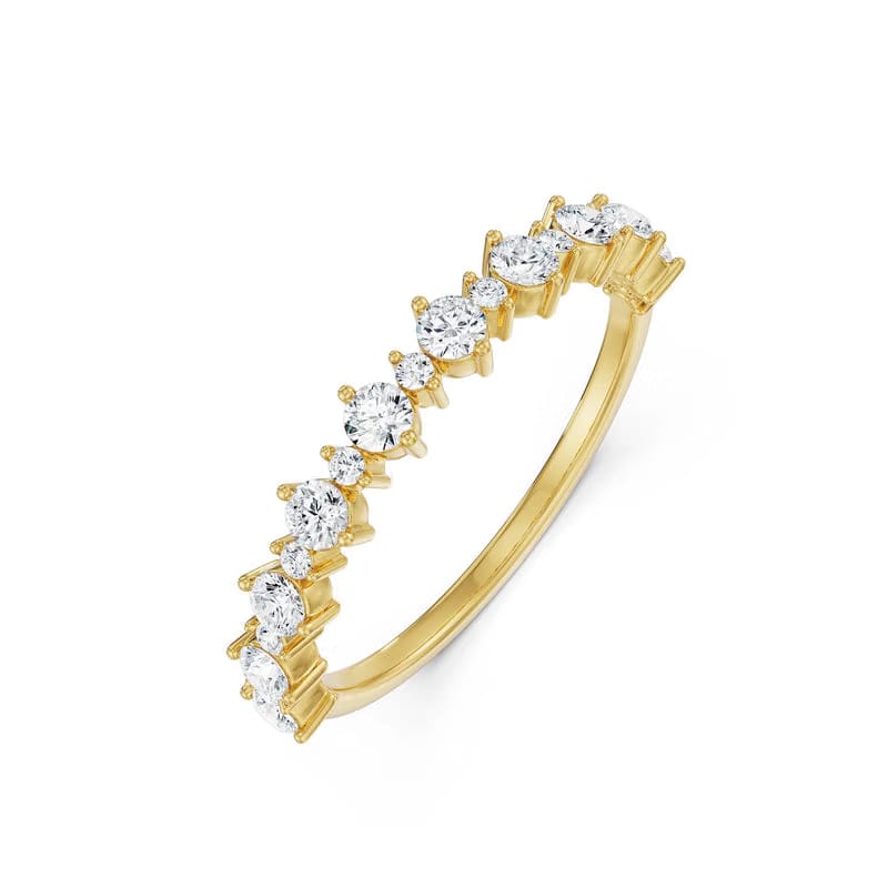 Wavy Lab Grown Diamond Band 9KT