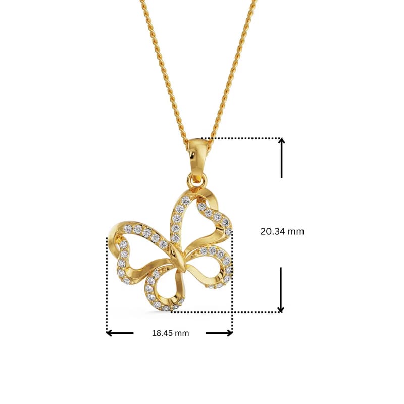 Whimsical Butterfly Lab Grown Diamond Pendant
