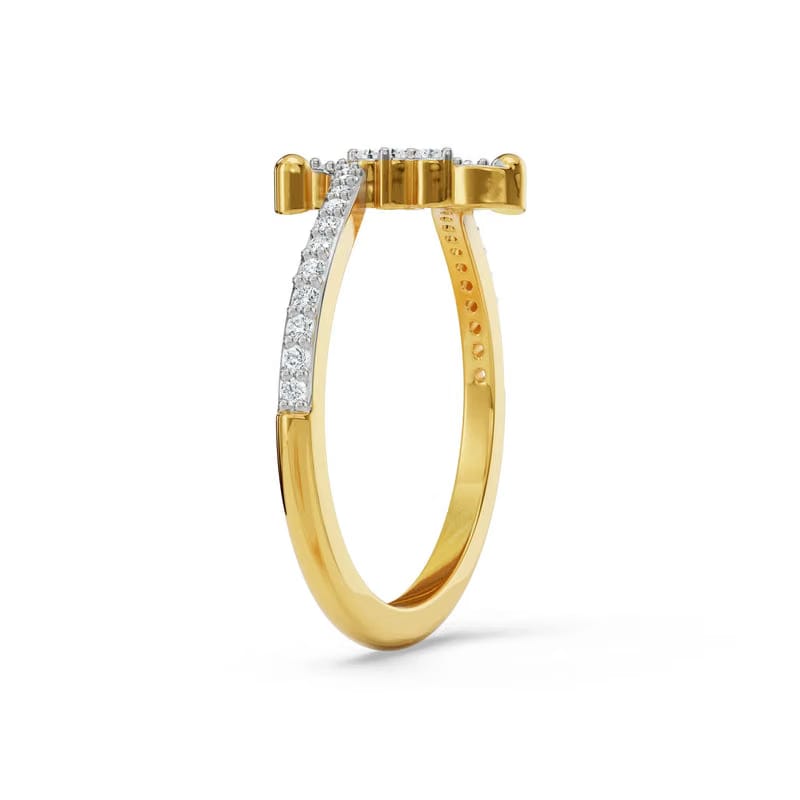 Whimsical Floral Cluster Lab Grown Diamond Ring 9KT