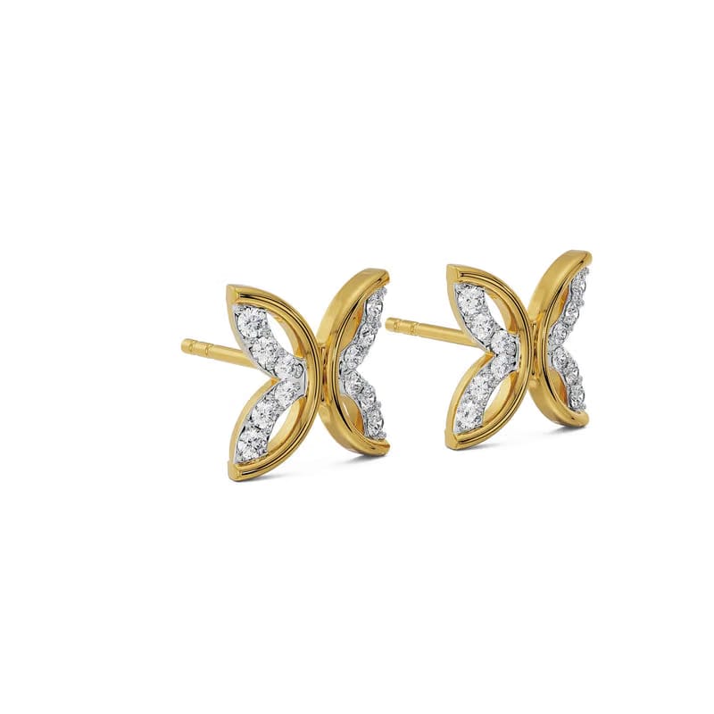 Whimsical Leaf Lab Grown Diamond Studs