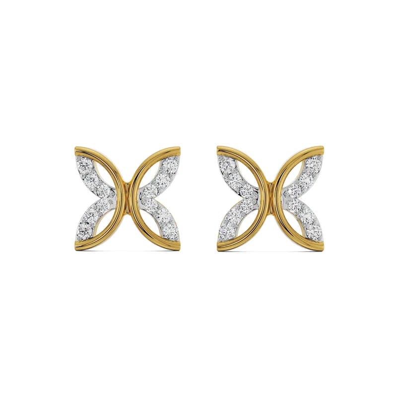 Whimsical Leaf Lab Grown Diamond Studs_in-stock