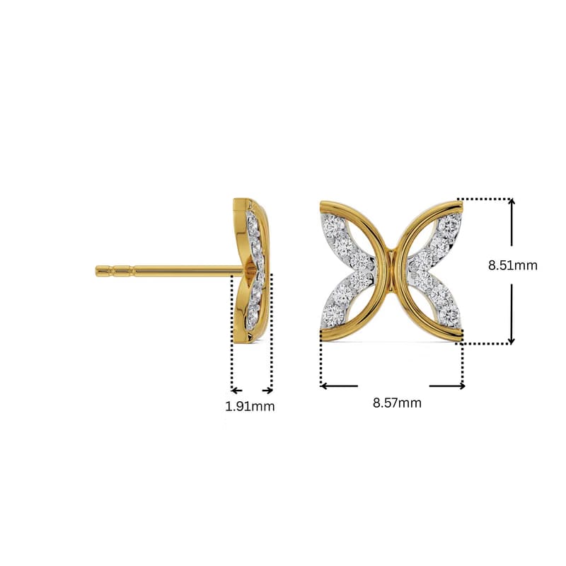 Whimsical Leaf Lab Grown Diamond Studs_in-stock
