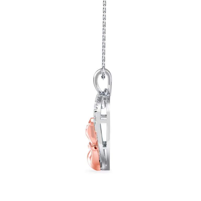 Whiskered Love Cat Lab Grown Diamond Pendant 9KT