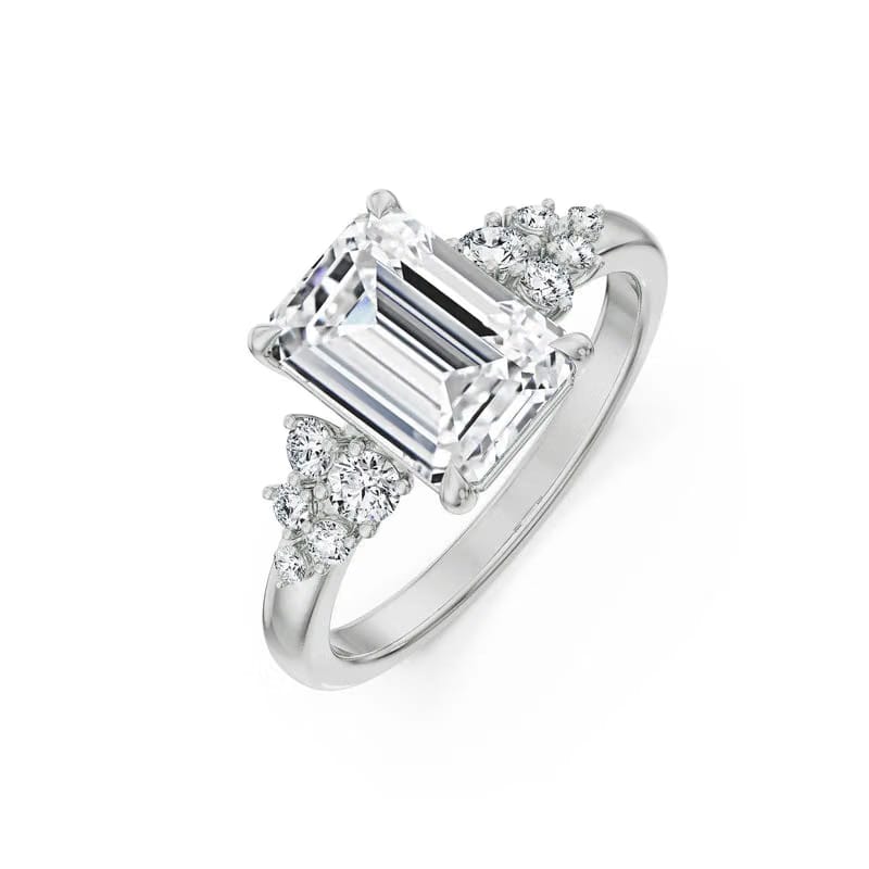 Wildflower Emerald Lab Grown Diamond Ring 9KT