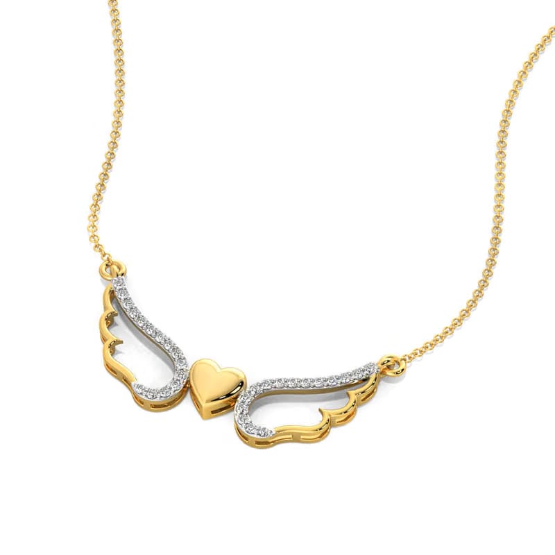 Wings of Love Lab Grown Diamond Necklace 9KT