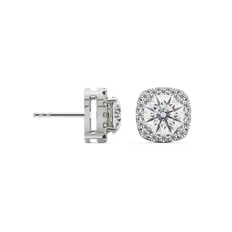Yasmin Halo Round Lab Grown Diamond Studs
