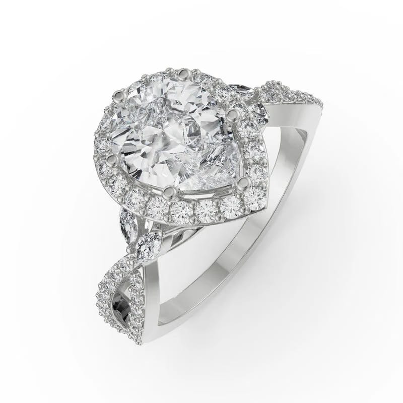 Yasmine Marquise Lab Diamond Engagement Ring