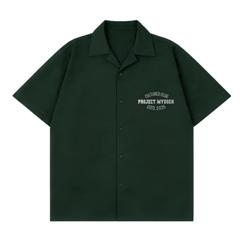Myugen Cultured Club -90 Bowling Shirt Forest Green