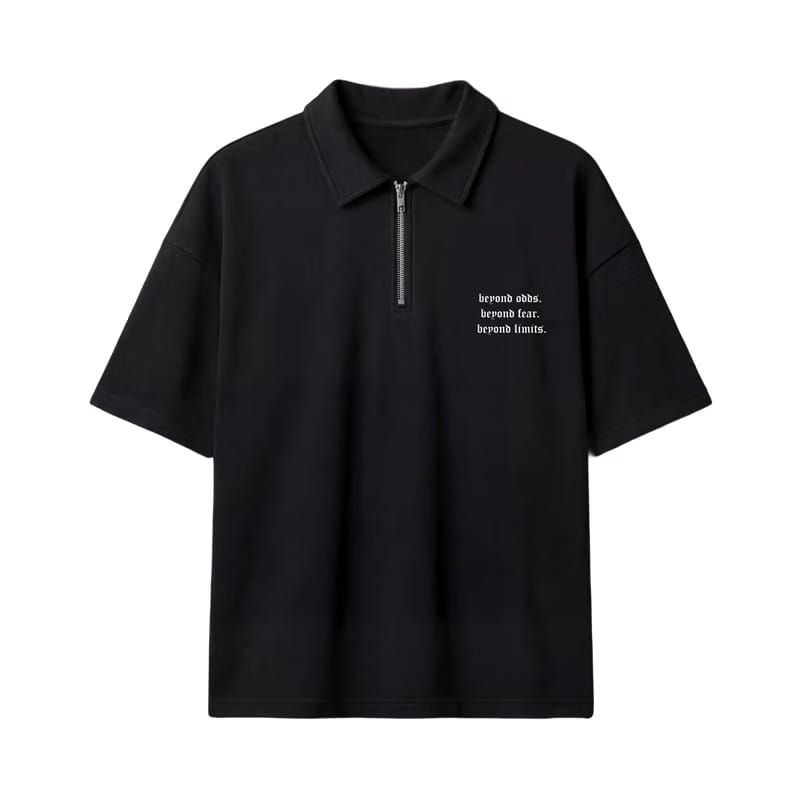 Myugen House Rules Quarter Zip T-Shirt Black