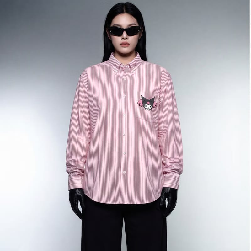 Blacklist Brat Mode Stripe Shirt – Pink