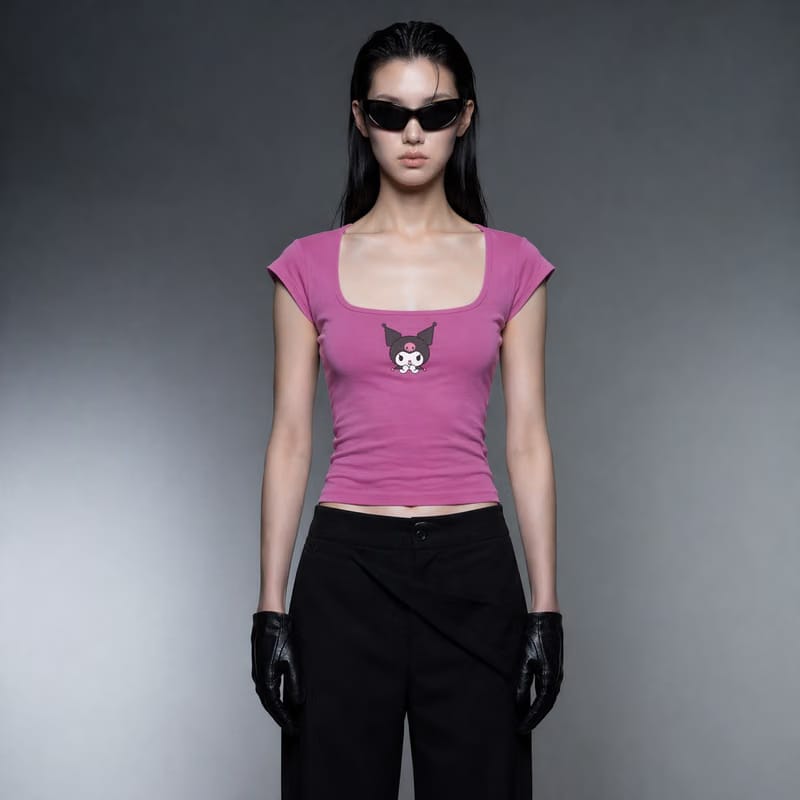 Blacklist Troublemaker Baby Tee Pink