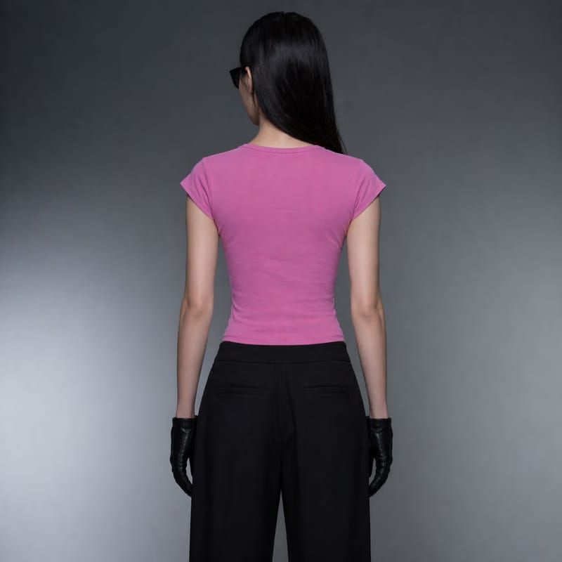 Blacklist Troublemaker Baby Tee Pink