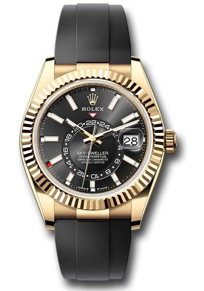 Rolex | Sky-Dweller | 336238 | Yellow gold | 42 mm | Rubber | Black | Automatic