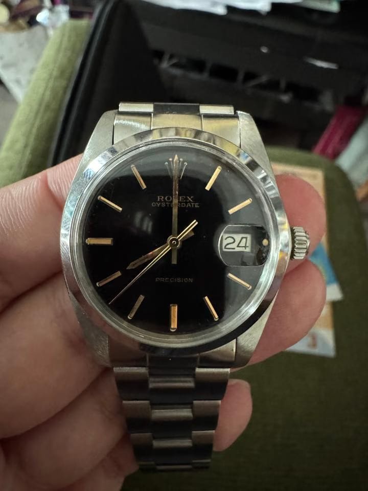 Rolex | Oysterdate Precision | 6694 | Steel | 34 x 40 mm | Steel | Black | Manual winding