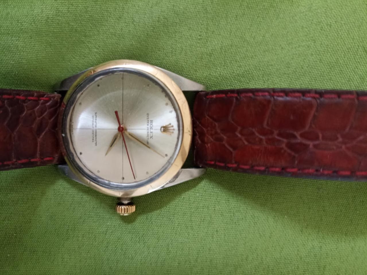 Rolex | Oyster Perpetual | 1003 | Gold/Steel | 34 mm | Leather | Mother of pearl | Automatic