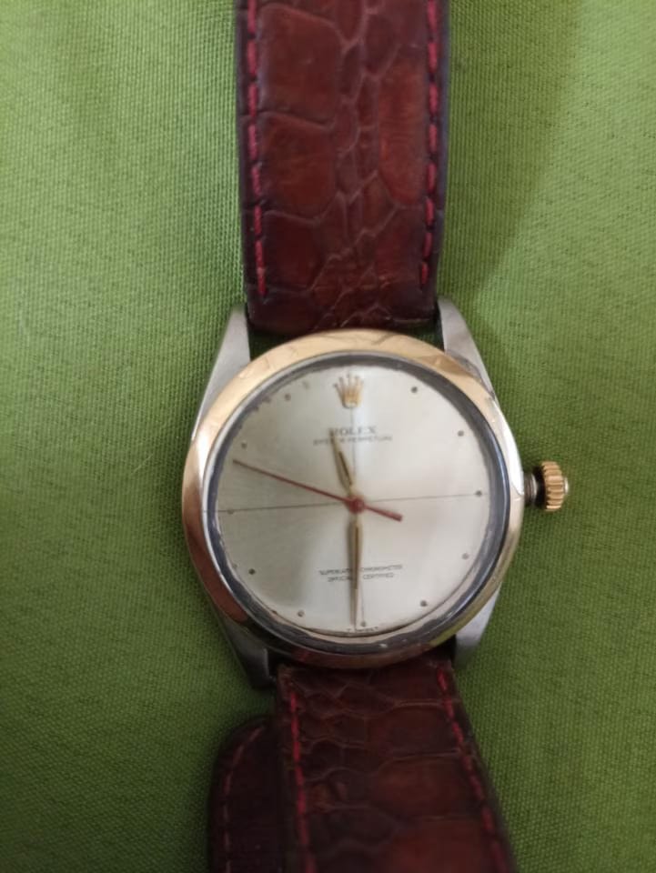 Rolex | Oyster Perpetual | 1003 | Gold/Steel | 34 mm | Leather | Mother of pearl | Automatic