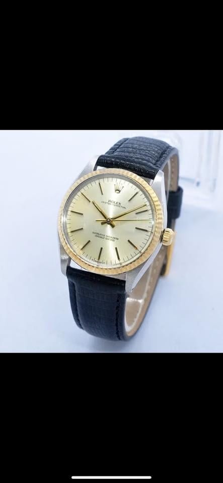 Rolex | Oyster Perpetual | 1005 | Steel | 33 mm | Leather | Gold | Automatic