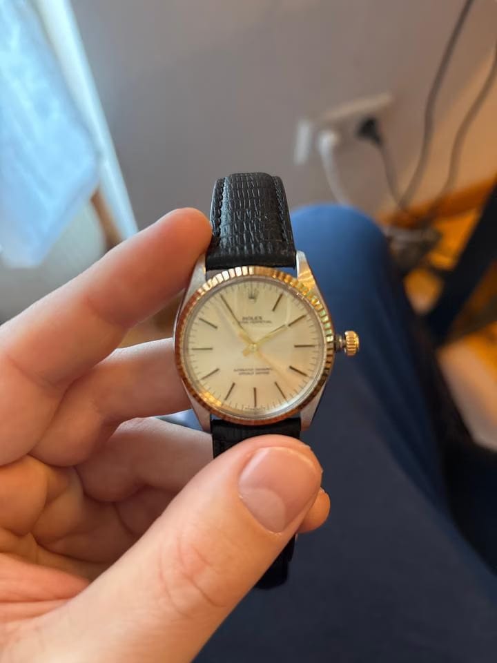 Rolex | Oyster Perpetual | 1005 | Steel | 33 mm | Leather | Gold | Automatic
