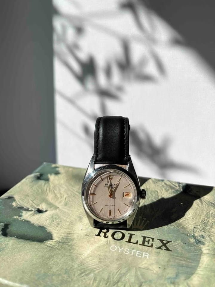 Rolex | Oyster | 6066 | Steel | 30 mm | Leather | White | Manual winding