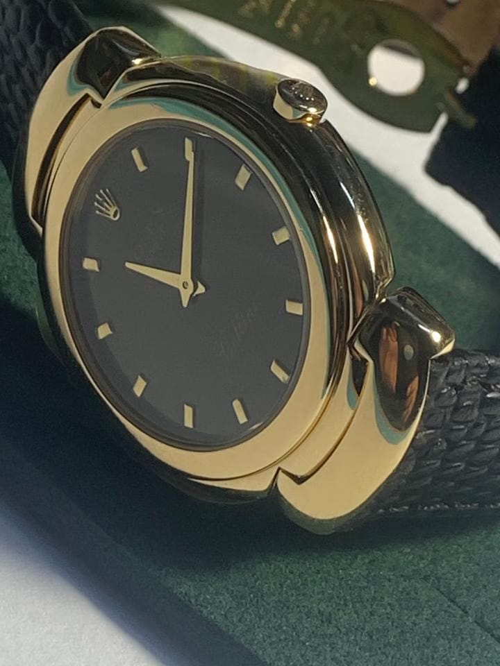 Rolex | Cellini | 6622 | Yellow gold | 33 mm | Leather | Black | Quartz