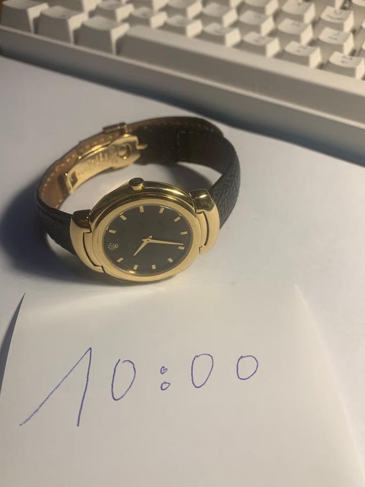 Rolex | Cellini | 6622 | Yellow gold | 33 mm | Leather | Black | Quartz