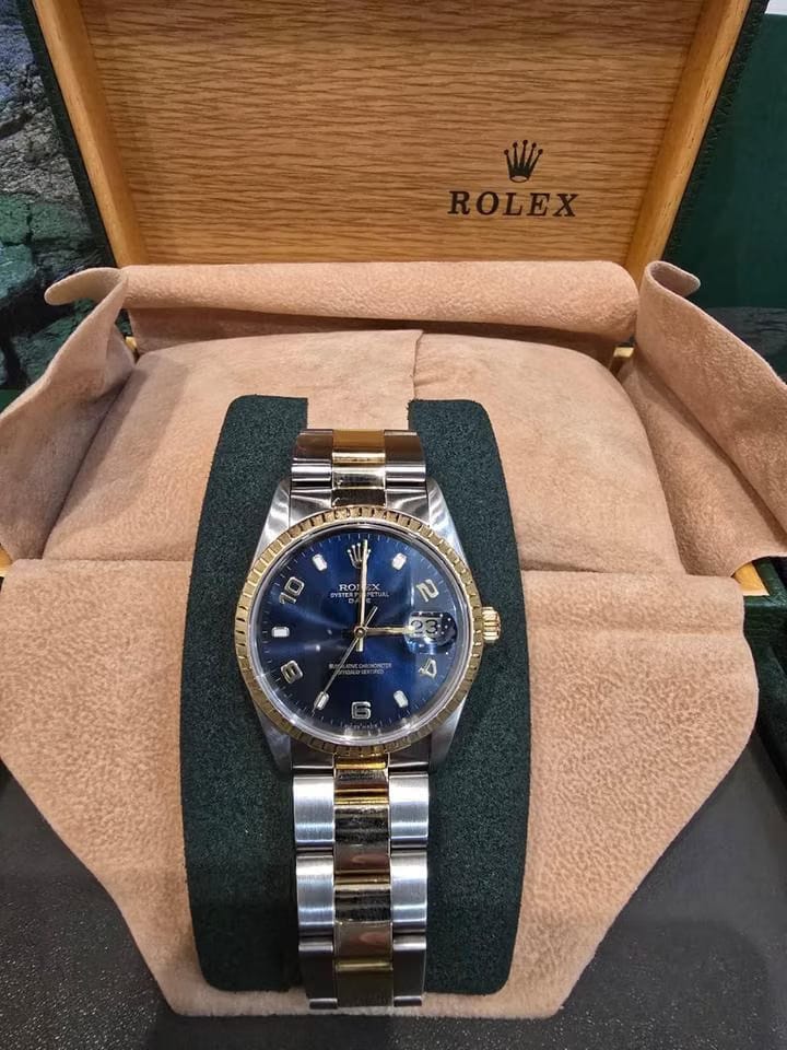 Rolex | Oyster Perpetual | 15223 | Gold/Steel | 34 mm | Gold/Steel | Blue | Automatic