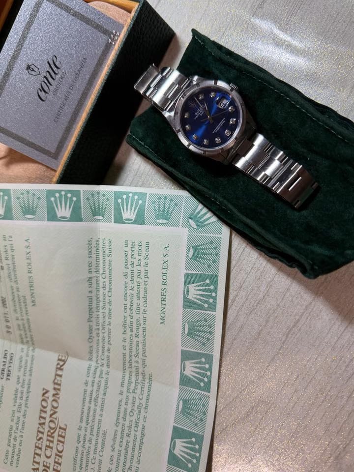 Rolex | Oyster Perpetual | 15210 | Steel | 34 mm | Steel | Blue | Automatic