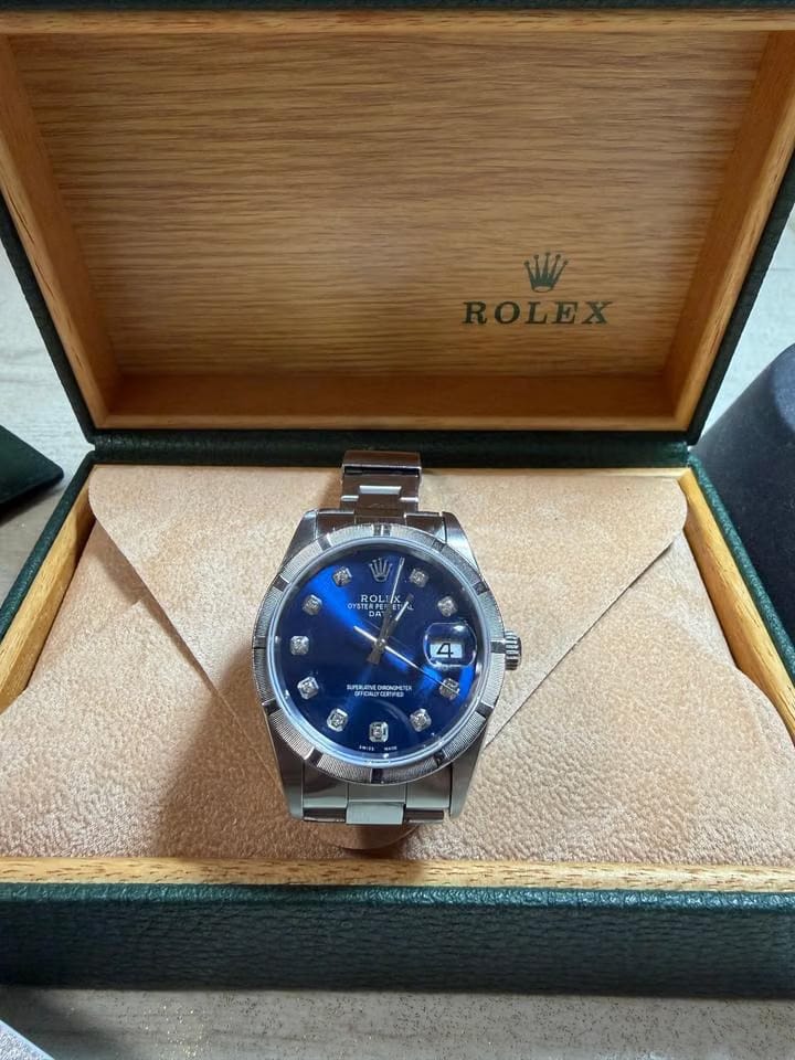 Rolex | Oyster Perpetual | 15210 | Steel | 34 mm | Steel | Blue | Automatic