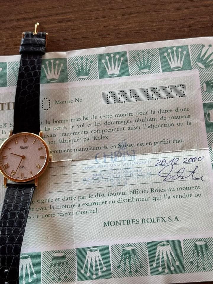Rolex | Cellini | 5112 | Yellow gold | 32 mm | Leather | White | Manual winding