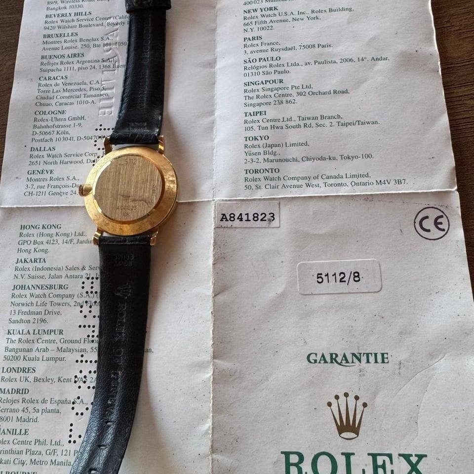 Rolex | Cellini | 5112 | Yellow gold | 32 mm | Leather | White | Manual winding