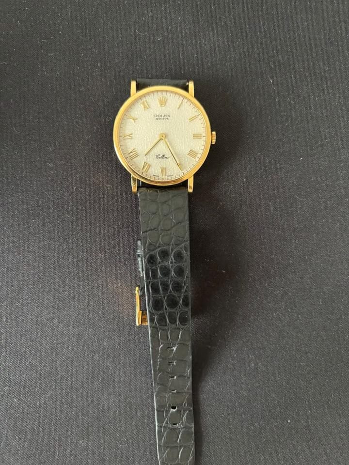 Rolex | Cellini | 5112 | Yellow gold | 32 mm | Leather | White | Manual winding