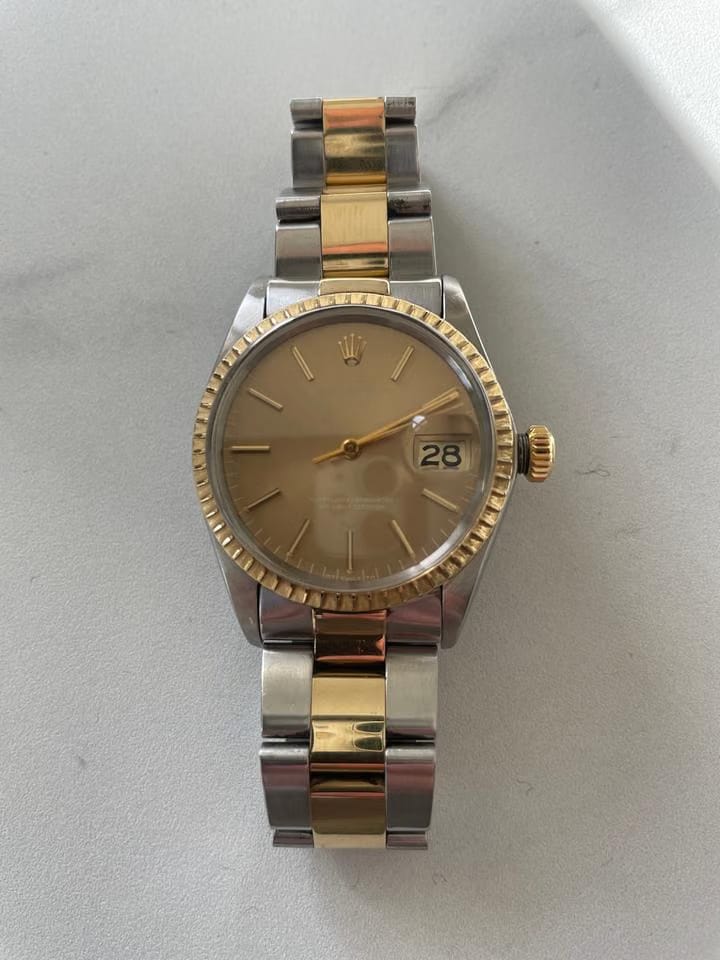 Rolex | Oyster Perpetual | 1505 | Gold/Steel | 34 x 42 mm | Gold/Steel | Brown | Automatic