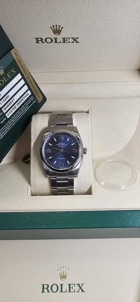 Rolex | Air King | 114200 | Steel | 34 mm | Steel | Blue | Automatic