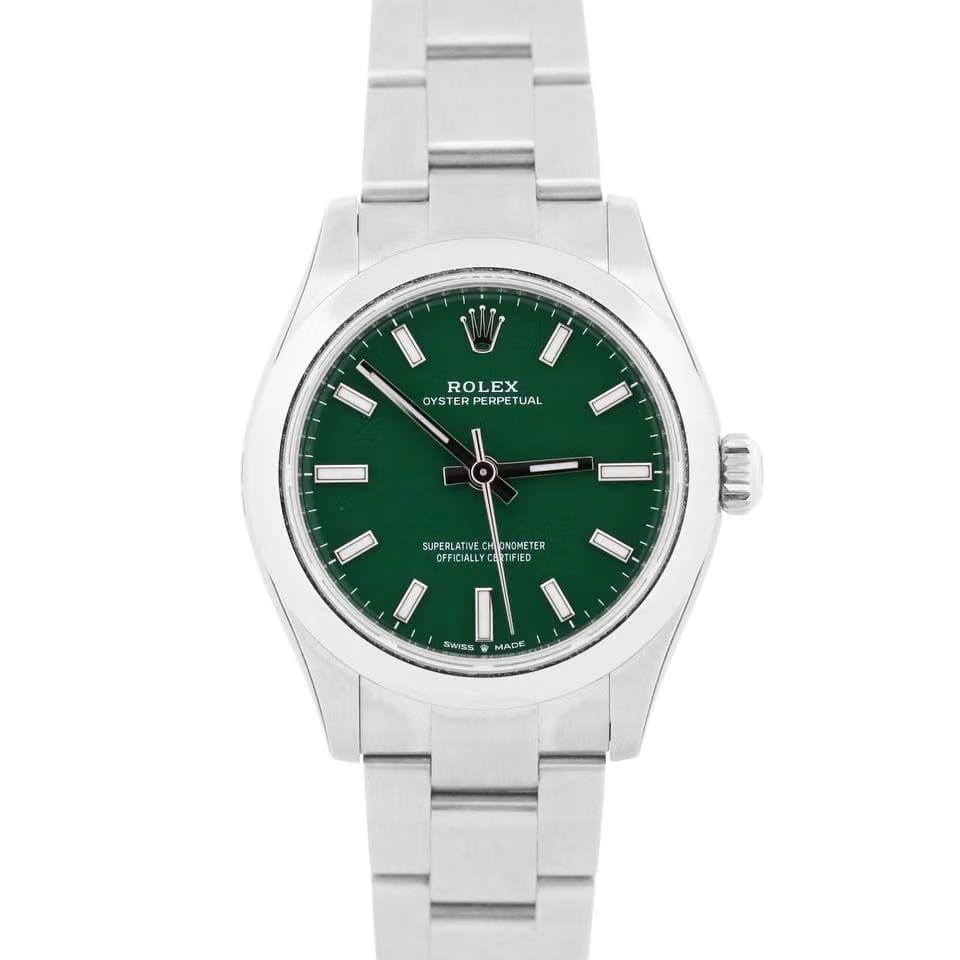 Rolex Oyster Perpetual 312024 PAPERS Rolex Oyster Perpetual GREEN Steel 31mm 277200 Watch BOX