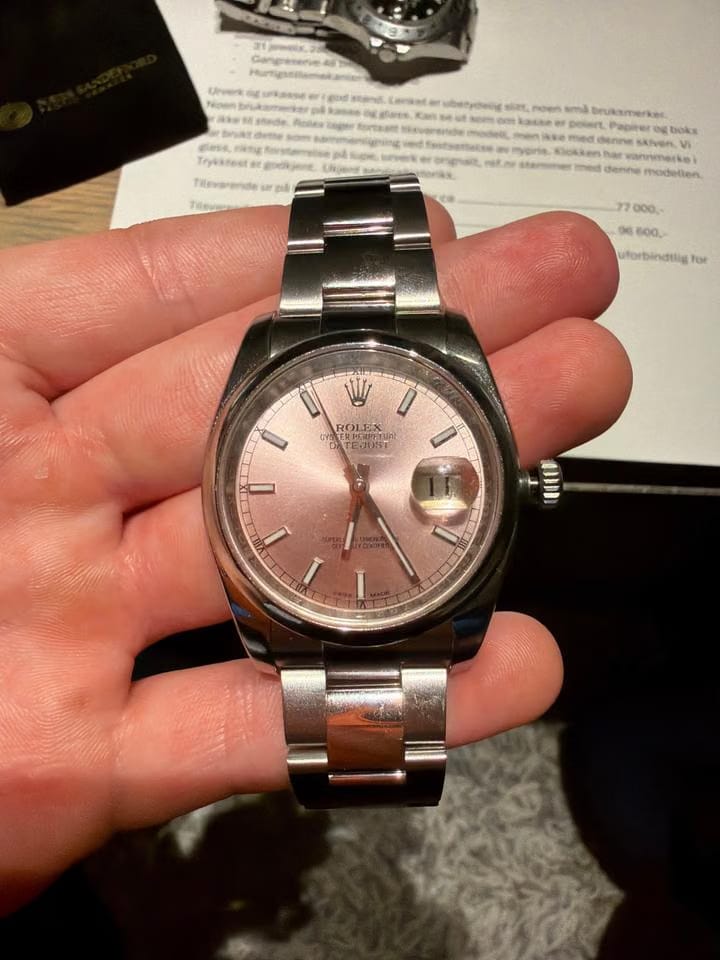 Rolex | Datejust | 116200 | Steel | 36 mm | Steel | Pink | Automatic
