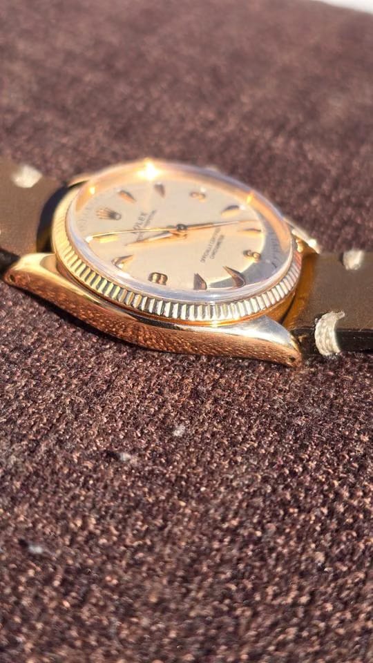 Rolex | Oyster Perpetual | 6567 | Rose gold | 34 mm | Leather | Automatic